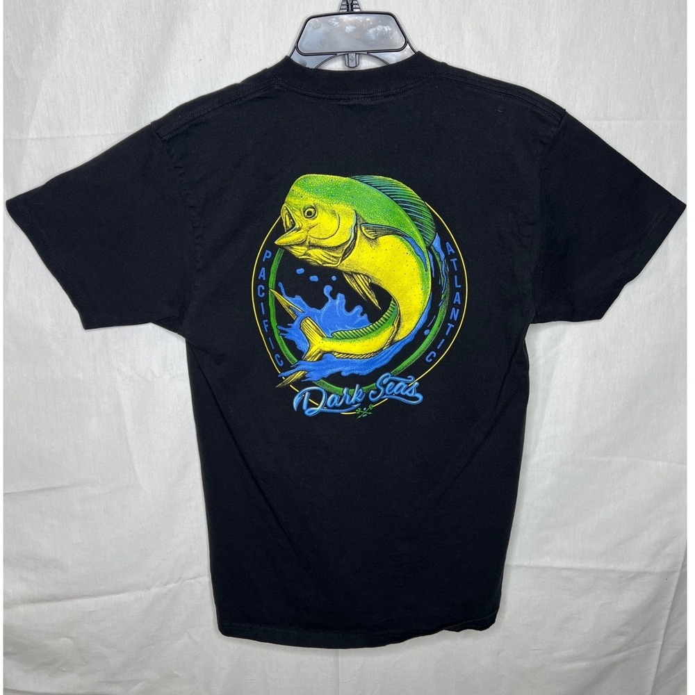 Dark Seas Division Mens Black Mahi Mahi Fish Graphic‎ T-Shirt Size Medium